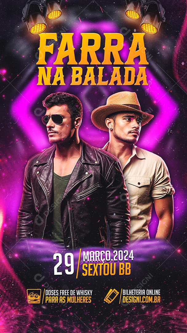 Story Flyer Farra na Balada Social Media PSD Editável