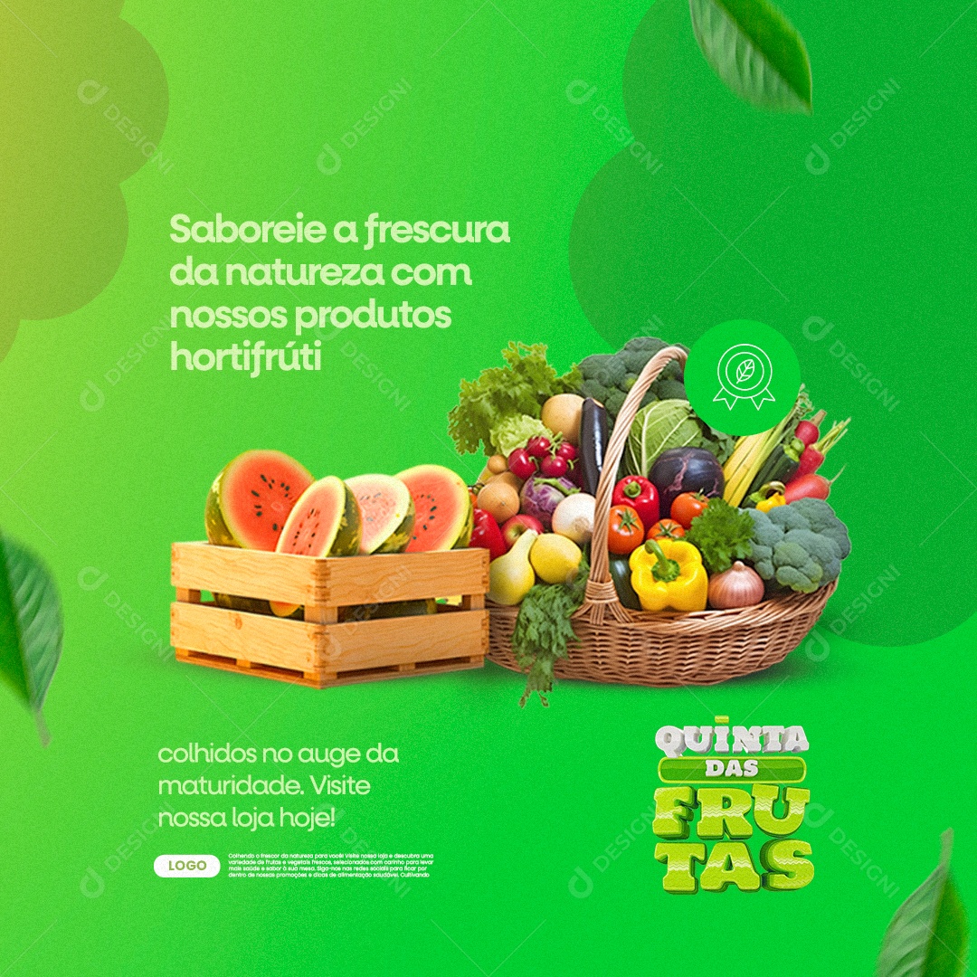 Hortifruti Supermercado Quinta das Frutas Social Media PSD Editável