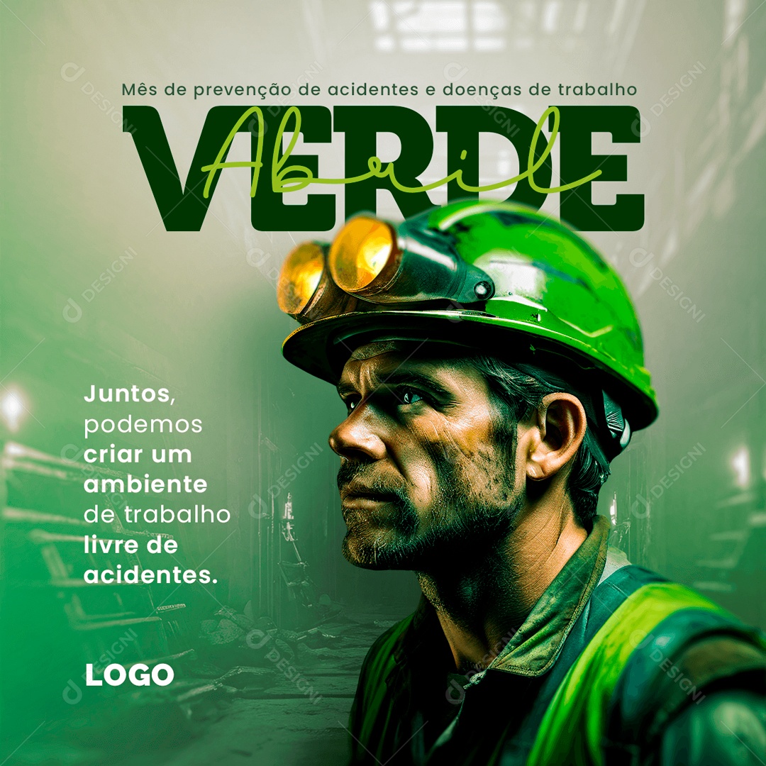 Feed Abril Verde Juntos Podemos Criar um Ambiente Social Media PSD Editável