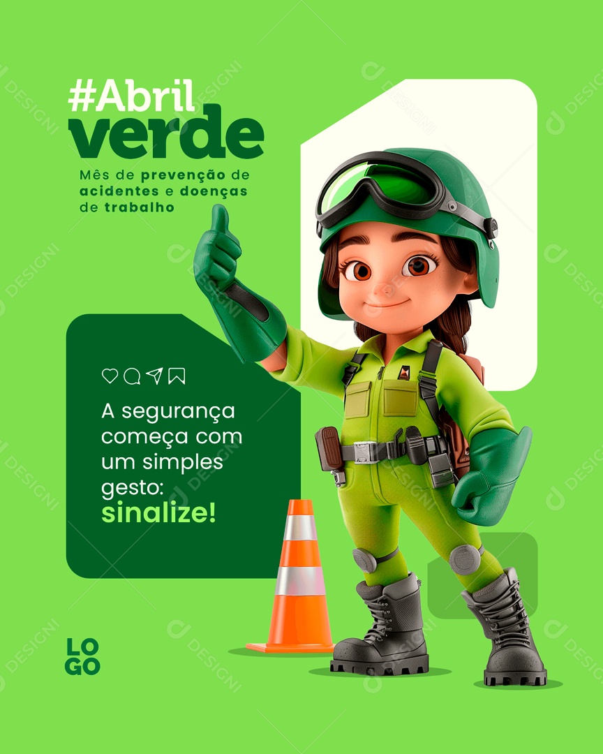 Abril Verde Sinalize Social Media PSD Editável