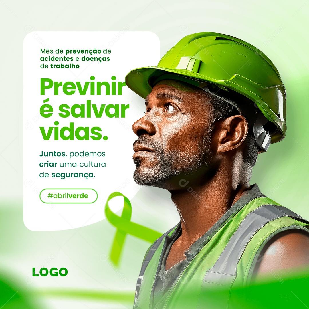 Feed Abril Verde Previnir é Salvar Vidas Social Media PSD Editável