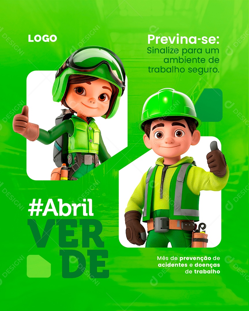 Abril Verde Previna-se Social Media PSD Editável