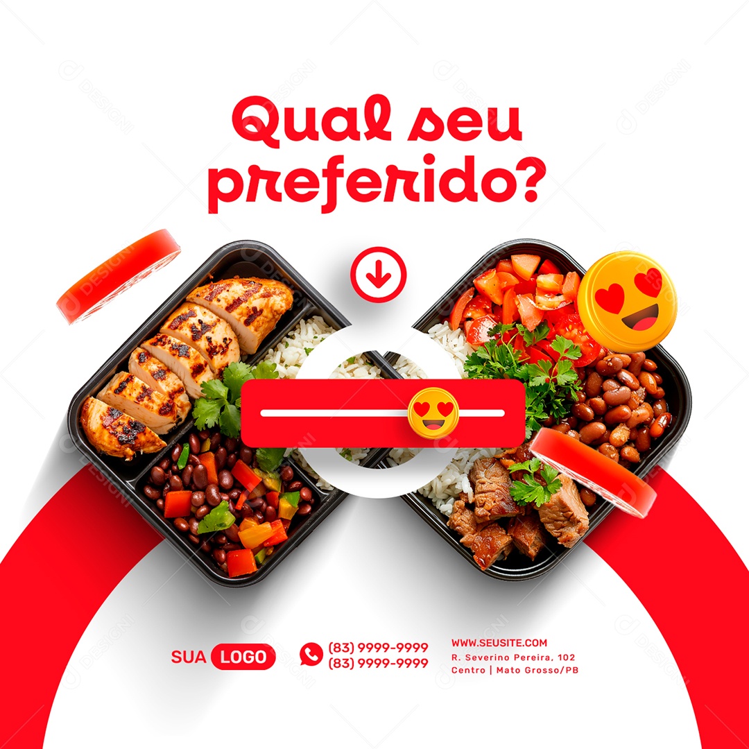 Marmitaria Qual seu Preferido Social Media PSD Editável