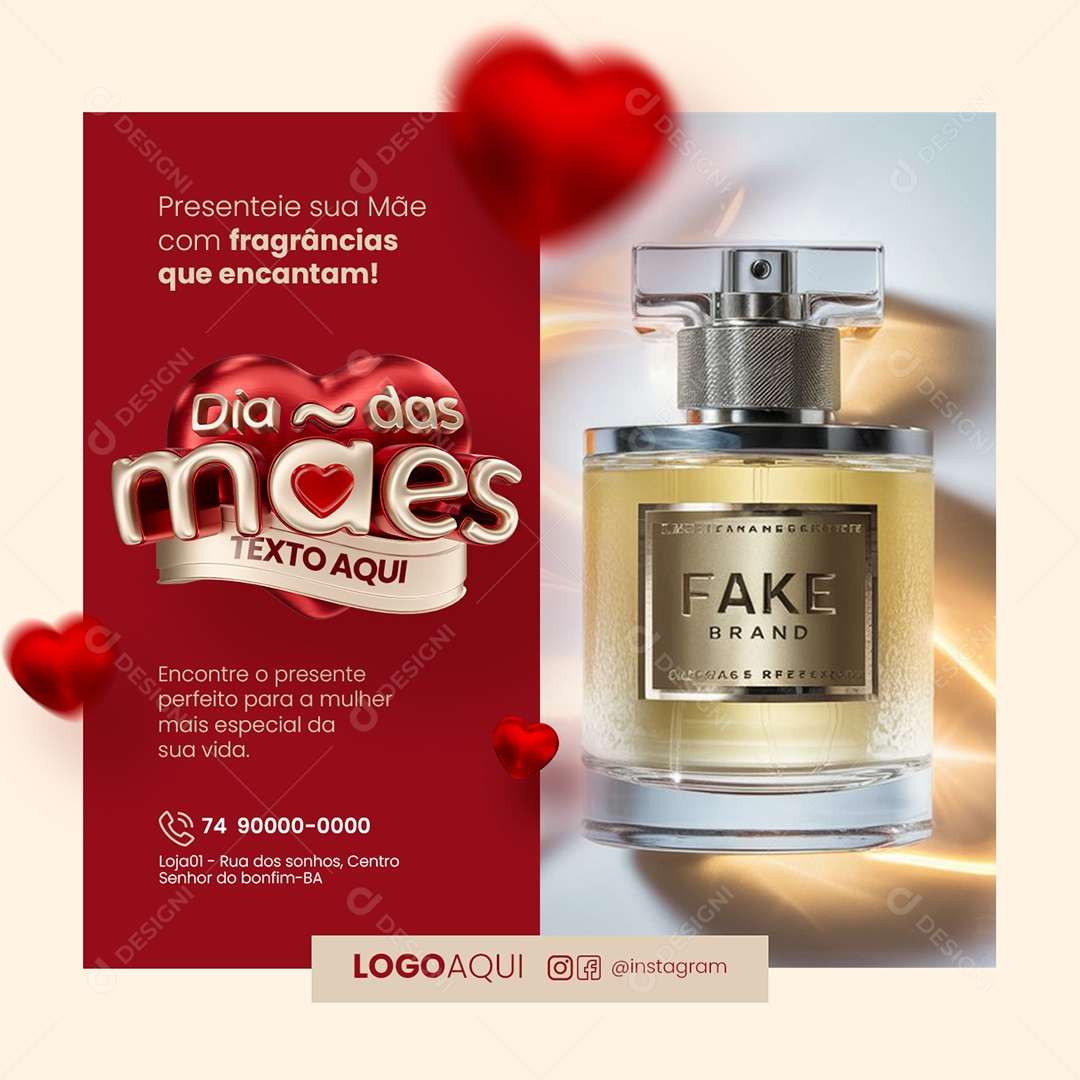 Dia das Mães Perfumaria Fragrâncias que Encantam Social Media PSD Editável