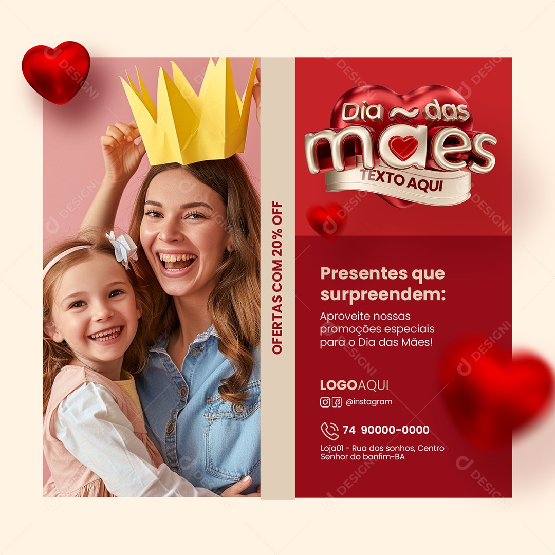 Dia das Mães Perfumaria Presentes que Surpreendem Social Media PSD Editável