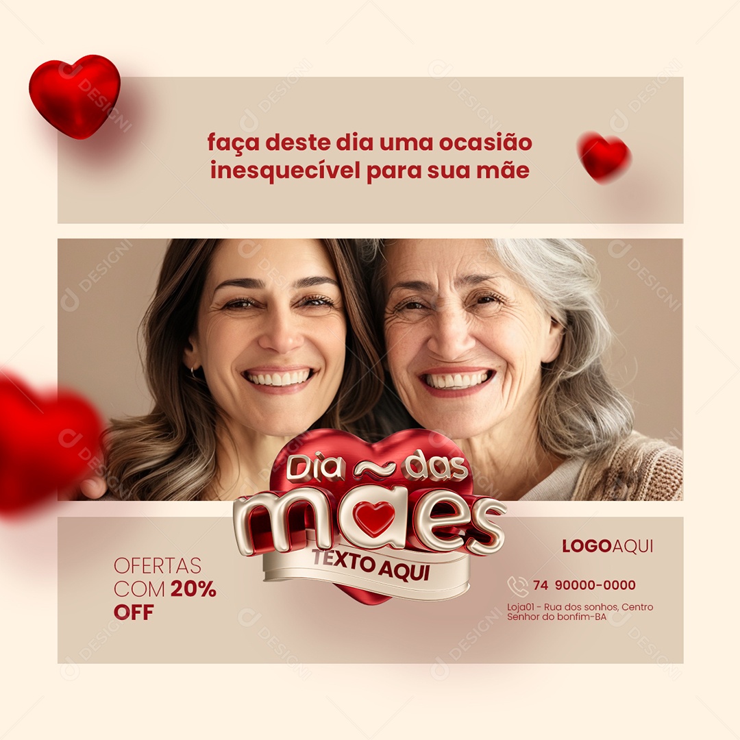 Social Media Dia das Mães Perfumaria Ofertas com 20% Off  PSD Editável