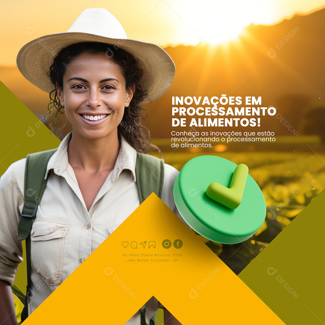 Agro Inovação em Processamento de Alimentos Social Media PSD Editável