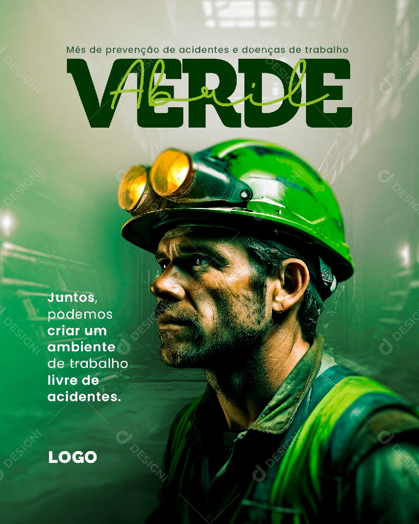 Abril Verde Mês Pervenção de Acidentes e Doenças Social Media PSD Editável