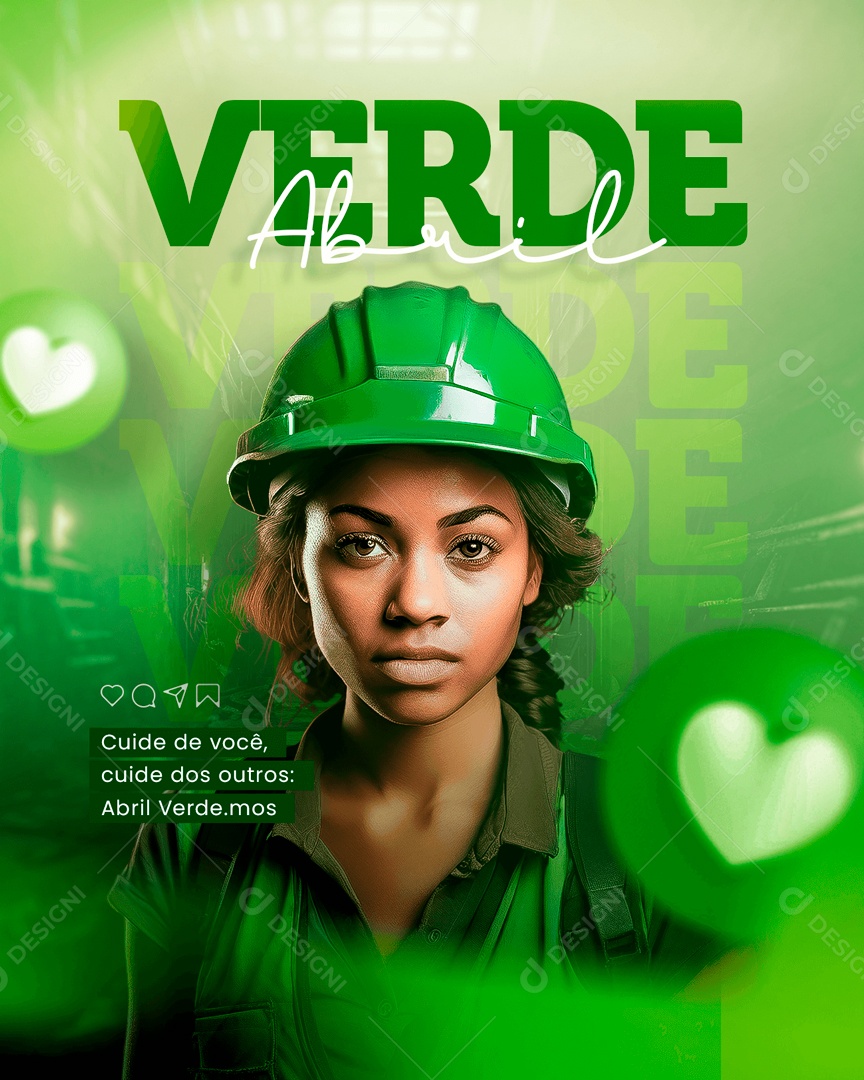 Abril Verde Cuide de Você Social Media PSD Editável