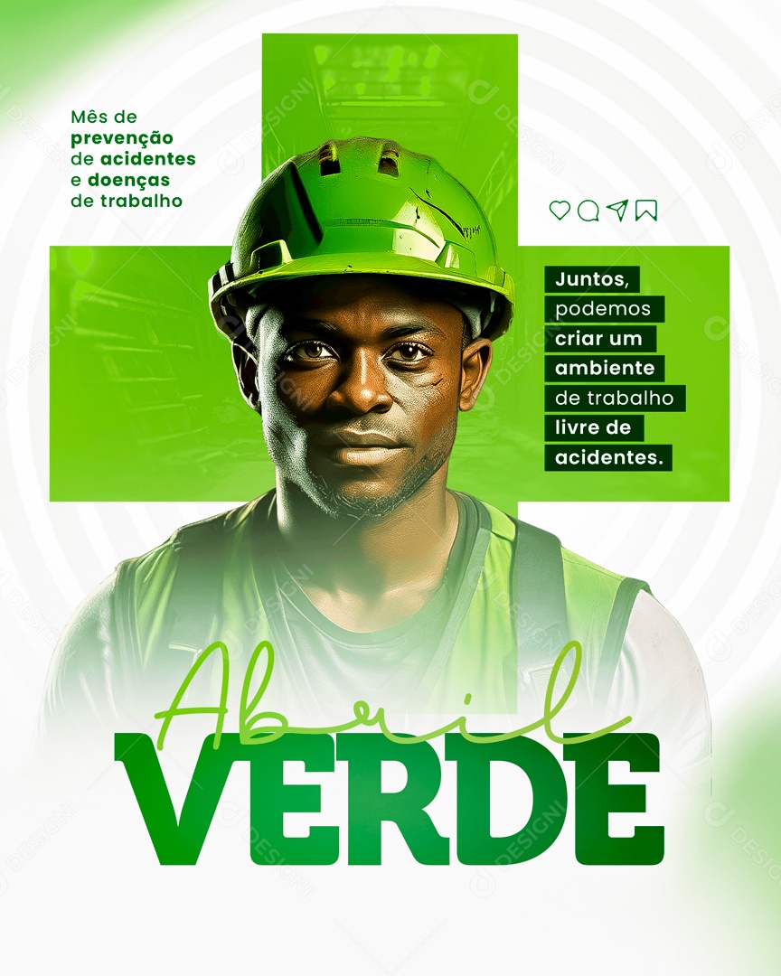 Abril Verde Juntos Podemos Criar um Ambiente de Trabalho Social Media PSD Editável