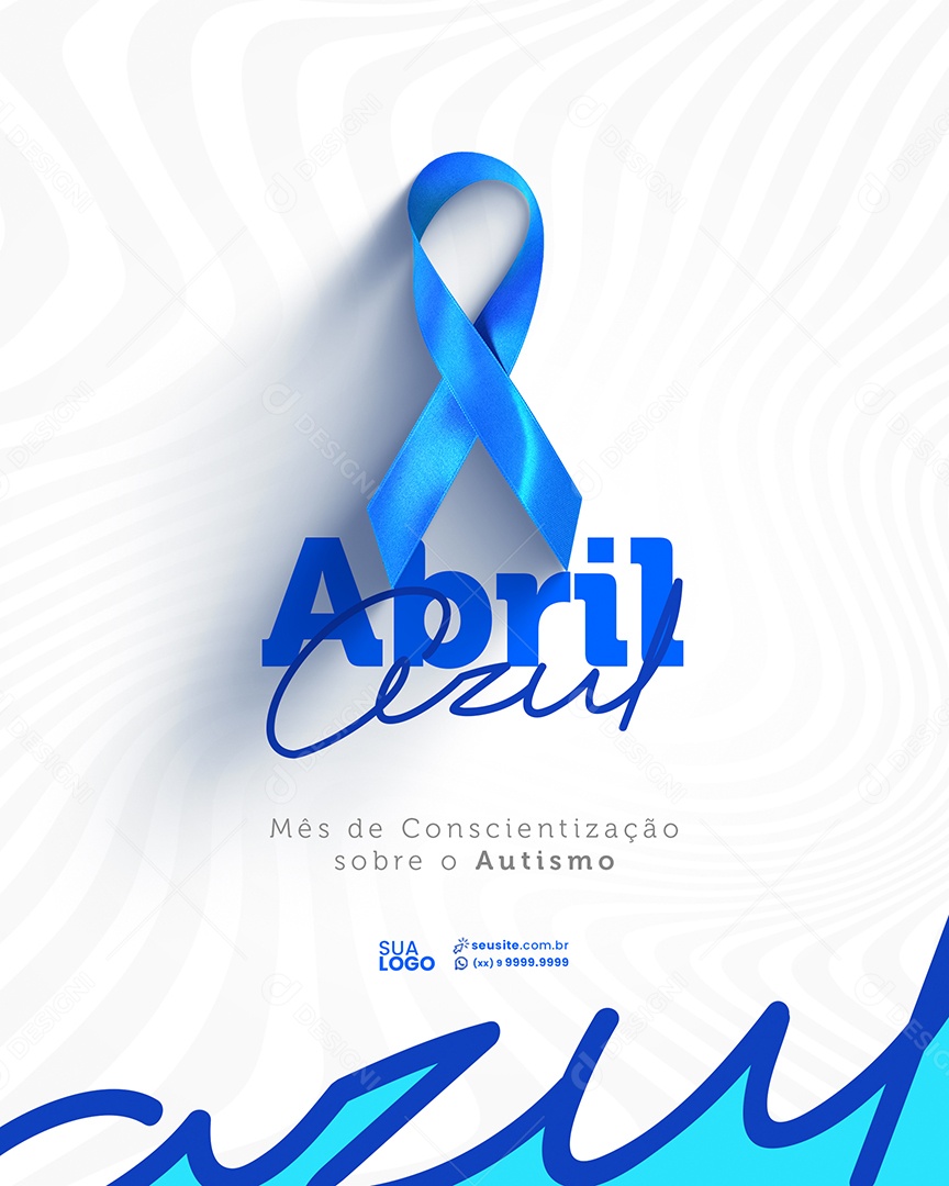 Abril Azul Mês de Conscientização Sobre o Autismo Social Media PSD Editável