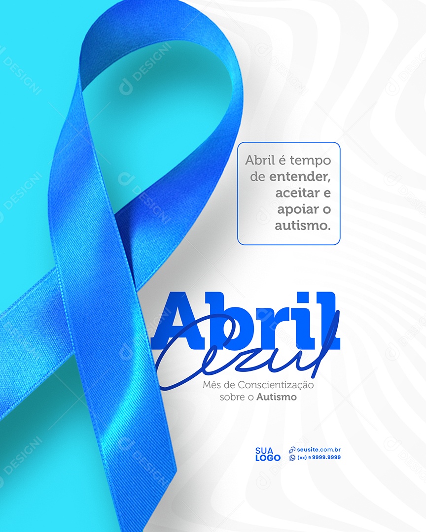Abril Azul Abril é Tempo de Entender Social Media PSD Editável