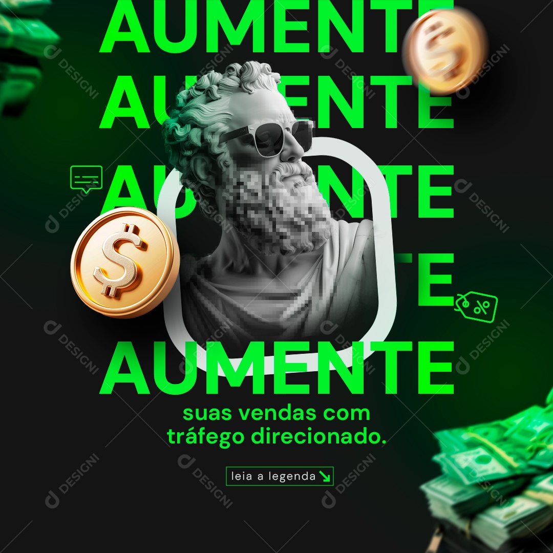 Aumente suas Vendas com Tráfego Direcionado Social Media PSD Editável