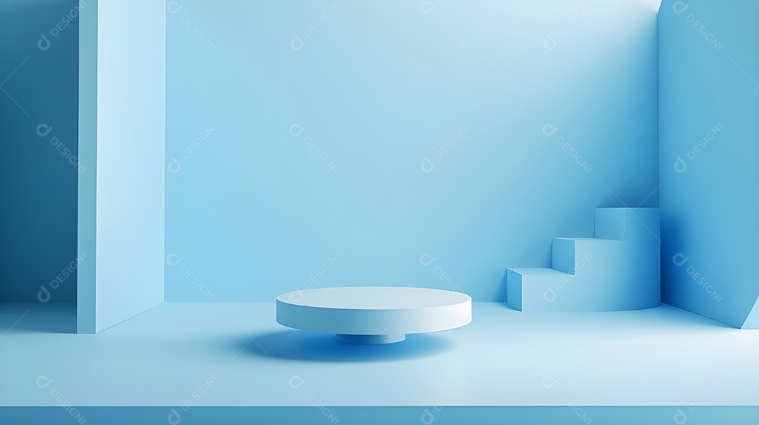 Pódio mesa redonda base azul claro mesa quadrada simples