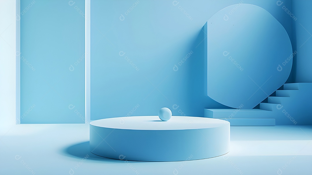Pódio mesa redonda base azul claro mesa quadrada simples