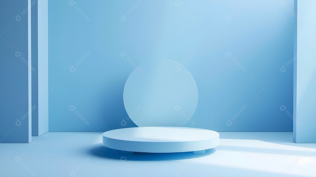 Pódio mesa redonda base azul claro mesa quadrada simples