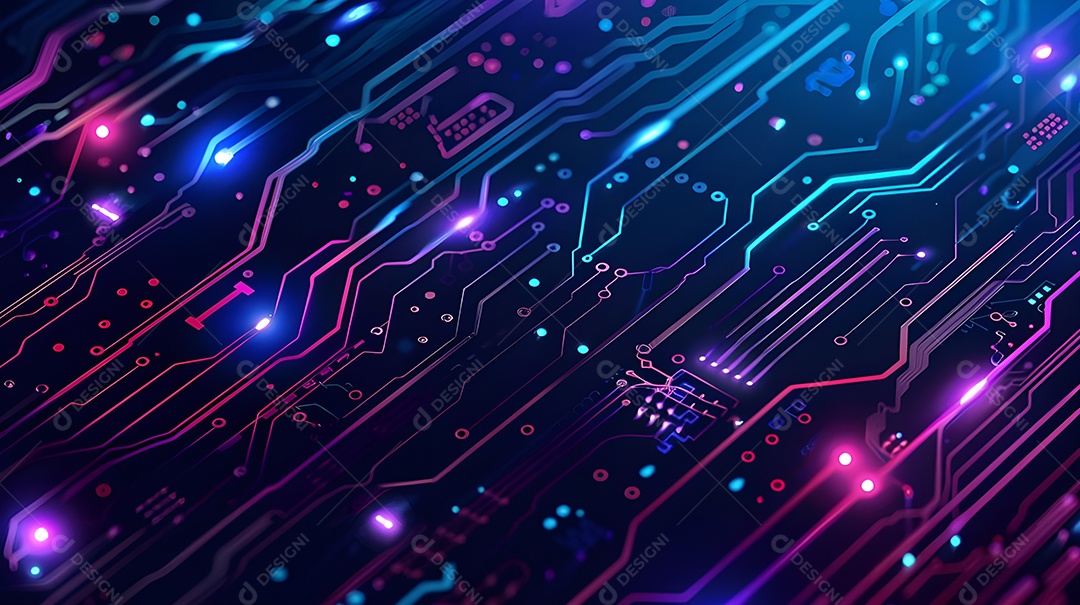 Design de UI plano neon cor gradiente azul e roxo