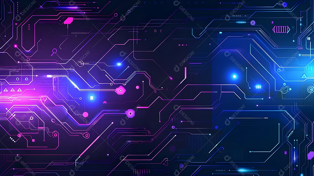 Design de UI plano neon cor gradiente azul e roxo