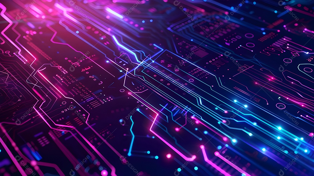 Design de UI plano neon cor gradiente azul e roxo