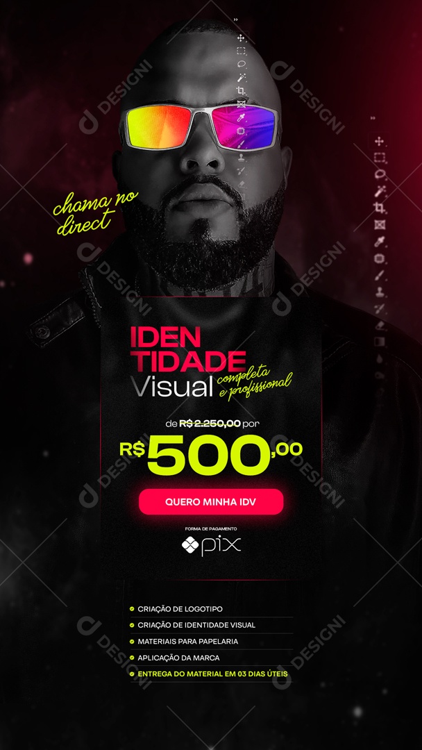 Story Designer Gráfico Identidade Visual completo e profissional Social Media PSD Editável