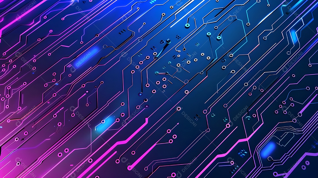 Design de UI plano neon cor gradiente azul e roxo