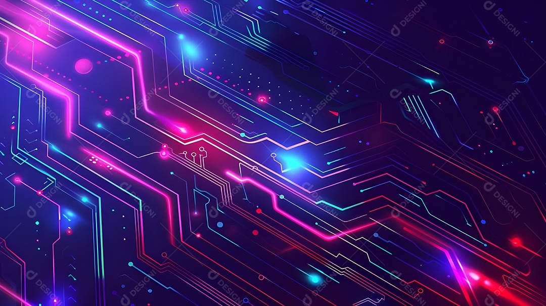 Design de UI plano neon cor gradiente azul e roxo