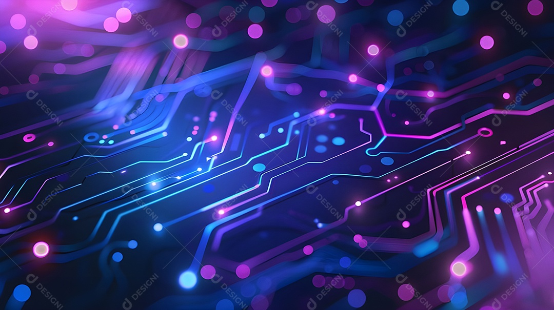 Design de UI plano neon cor gradiente azul e roxo