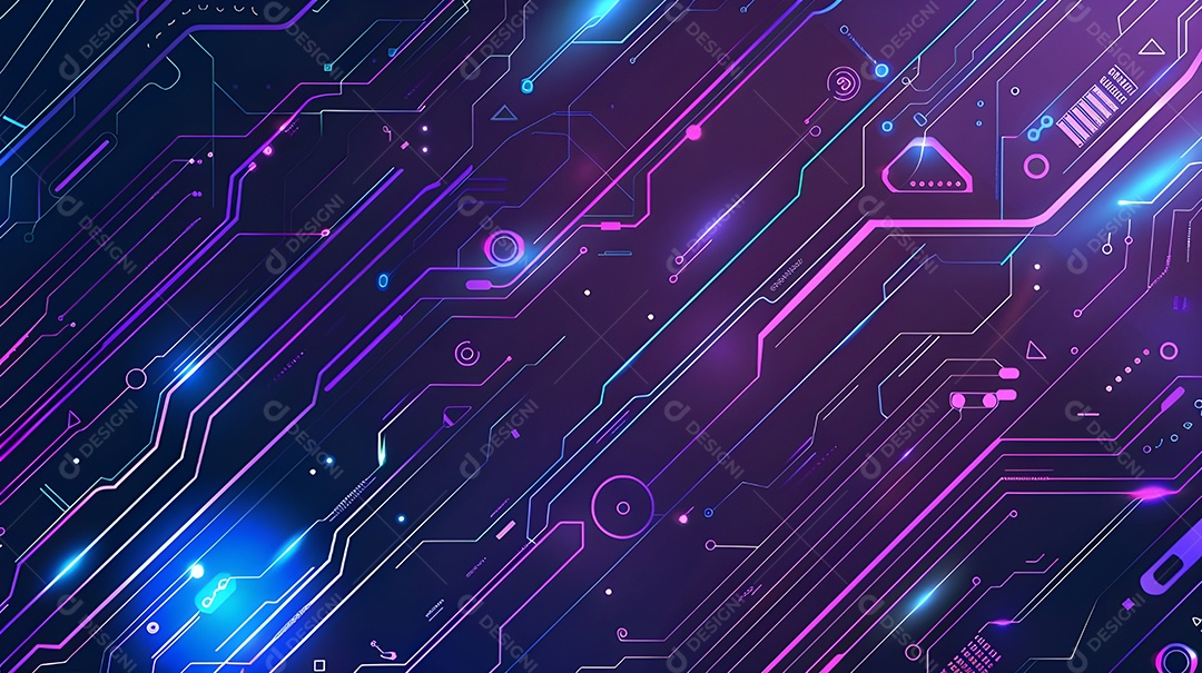 Design de UI plano neon cor gradiente azul e roxo