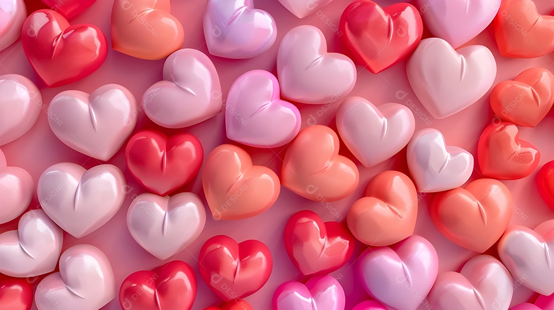 Padrão de clipart inflado do panorama de corações