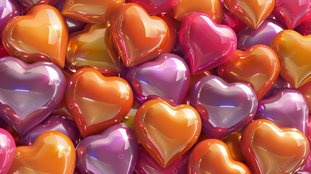 Padrão de clipart inflado do panorama de corações