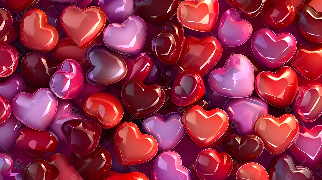 Padrão de clipart inflado do panorama de corações