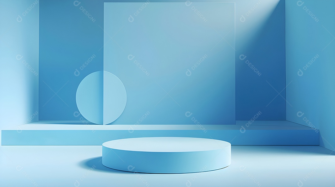 Pódio mesa redonda base azul claro mesa quadrada simples