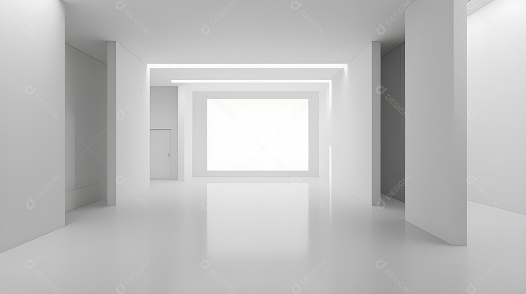 Sala vázia em branco com estruturas modernas