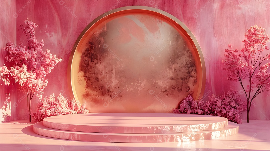 Palco decoradado rosa