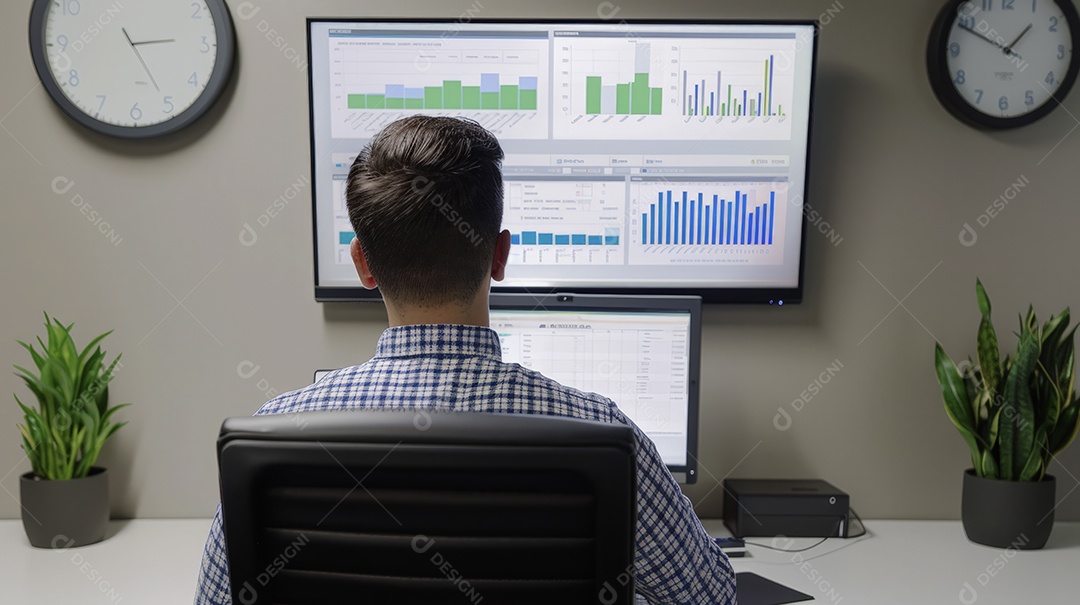 Recrutador no back office analisando perfis de candidatos