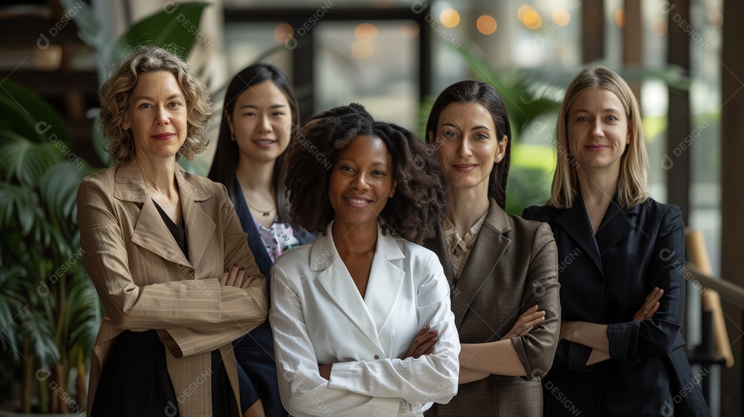 Grupo dinâmico de mulheres profissionais de RH em um escritório