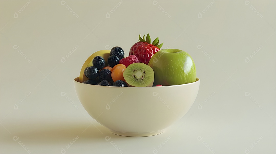 Tigela com frutas frescas deliciosa