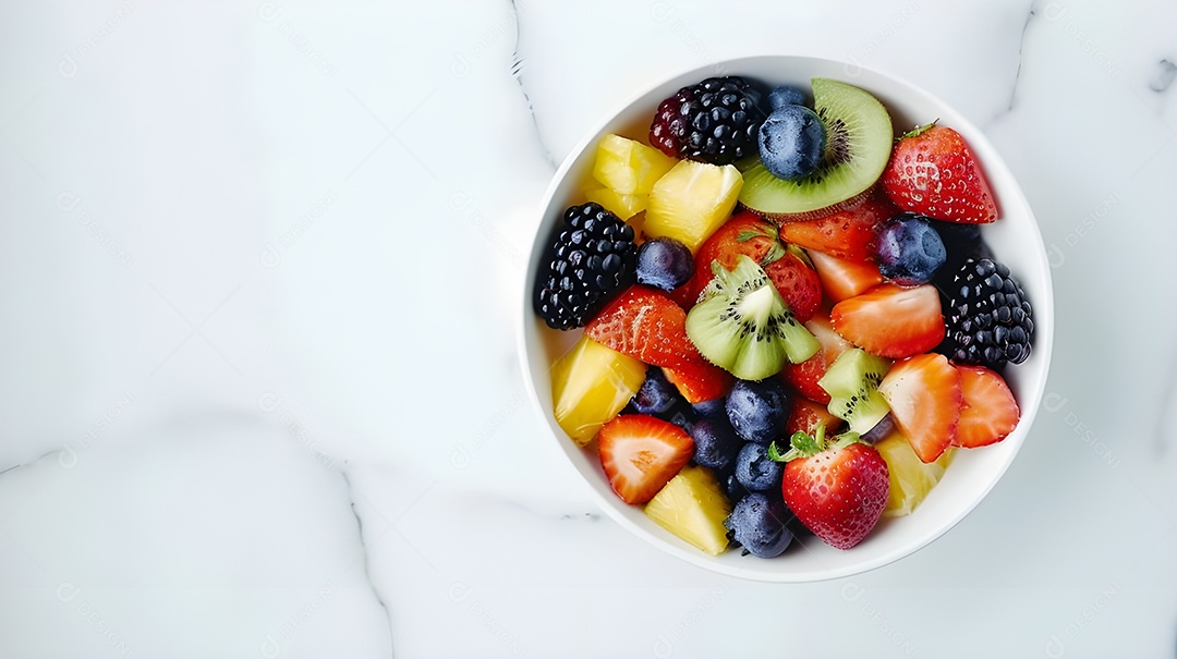 Tigela com frutas frescas deliciosa