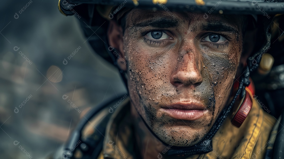 Young firefighter involved in the daily activities of his professional work