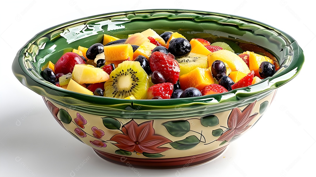 Tigela decorada com frutas frescas