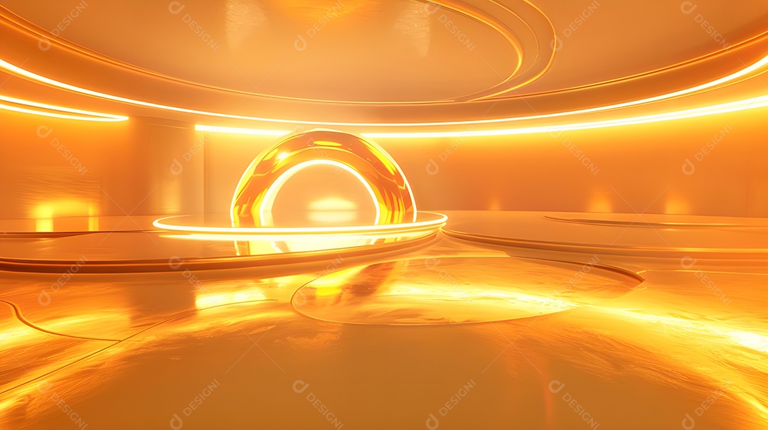 Espaço futurista amarelo