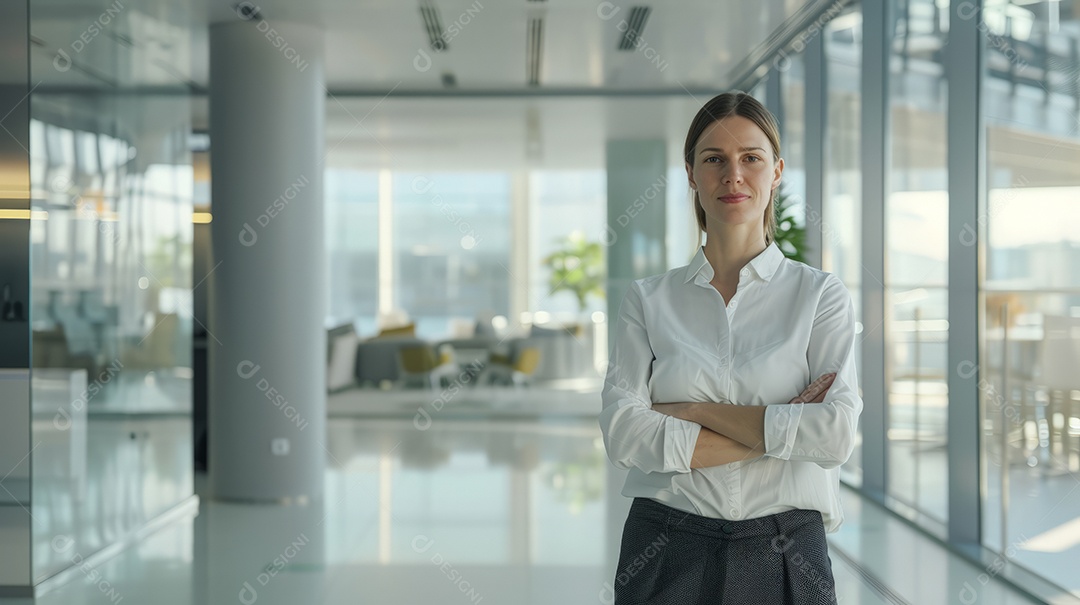 Empresária moderna em escritório corporativo