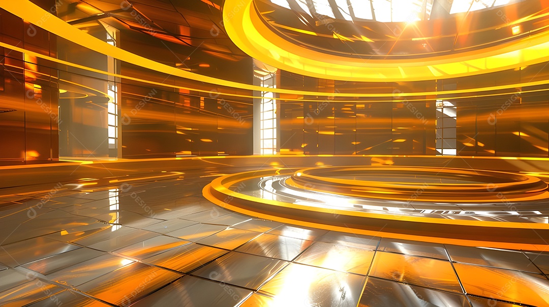 Cenário futurista iluminado