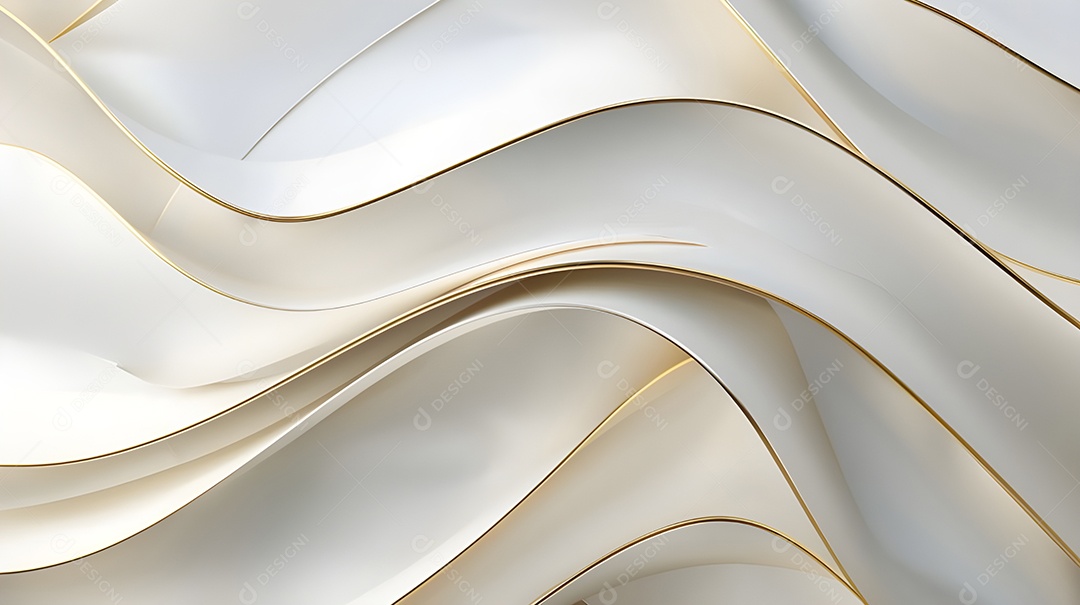 Linhas em ondas branca e douradas