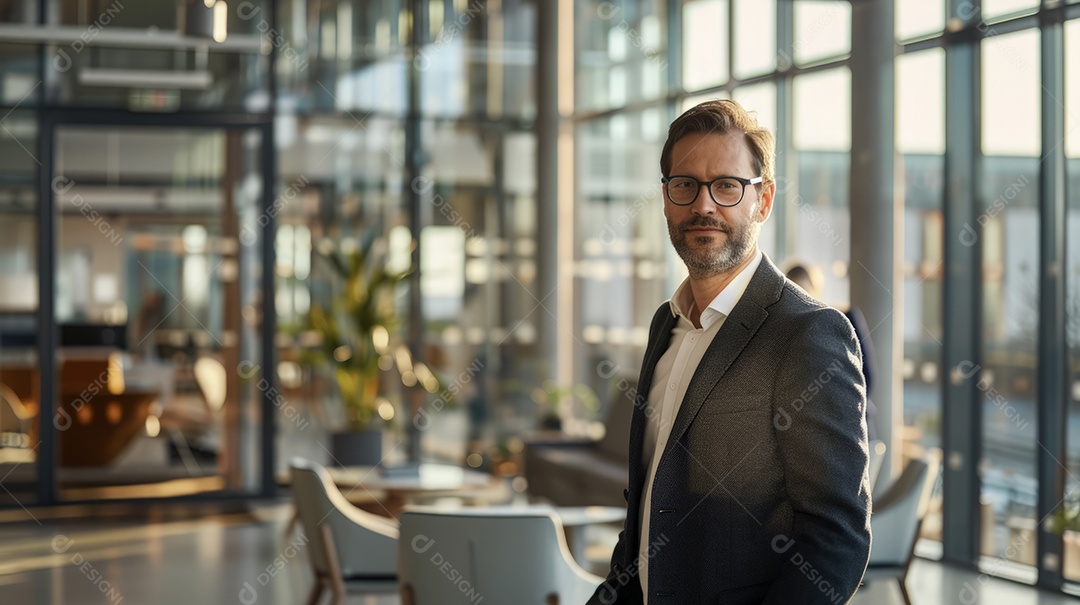 Profissional de RH em um escritório corporativo moderno