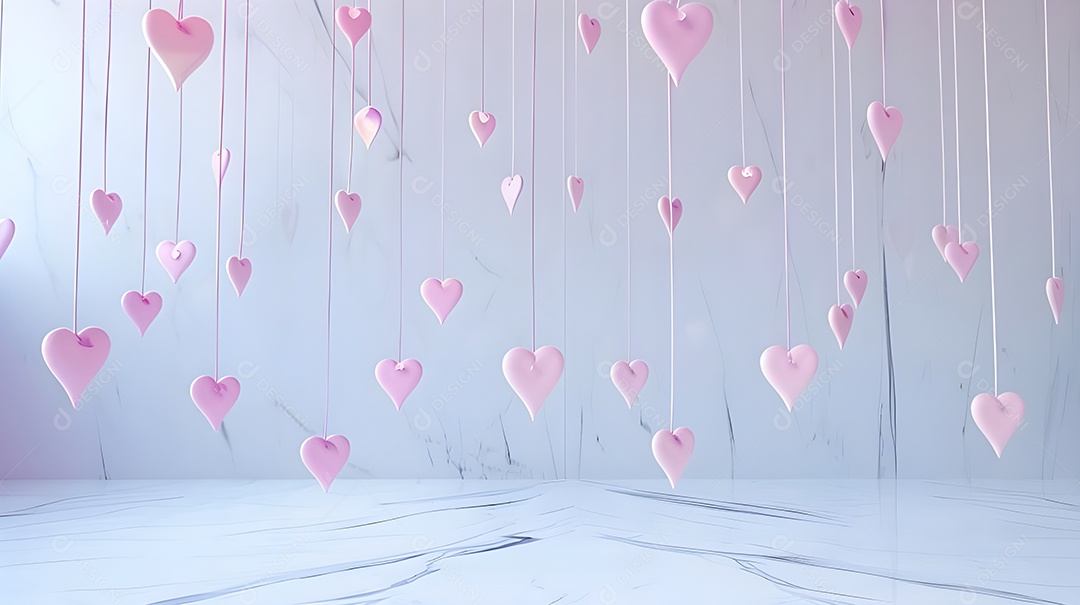 Cenário de enfeites de coração