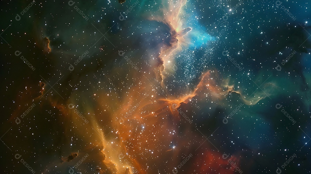 Céu perfeito com aurora e estrelas