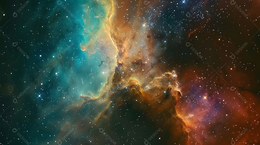 Céu perfeito com aurora e estrelas