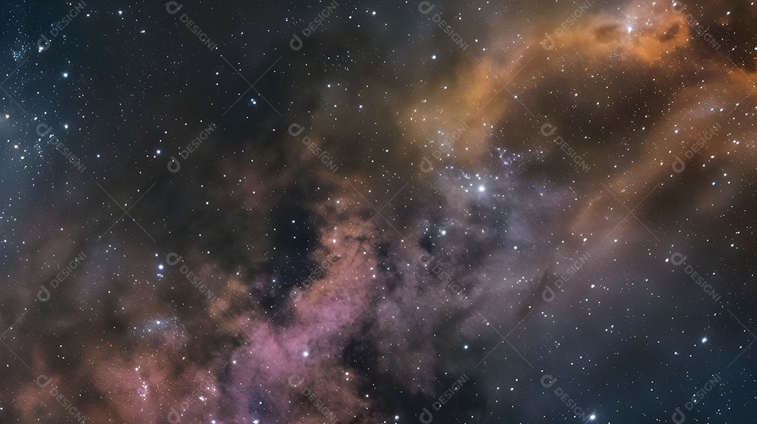 Céu com estrelas e nuvem