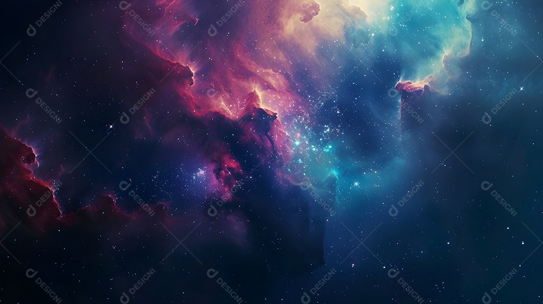 Céu perfeito com aurora e estrelas